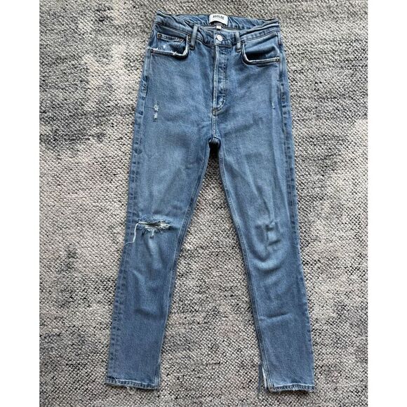 AGOLDE Nico High Rise Slim Jeans - Distressed - Picture 3 of 10